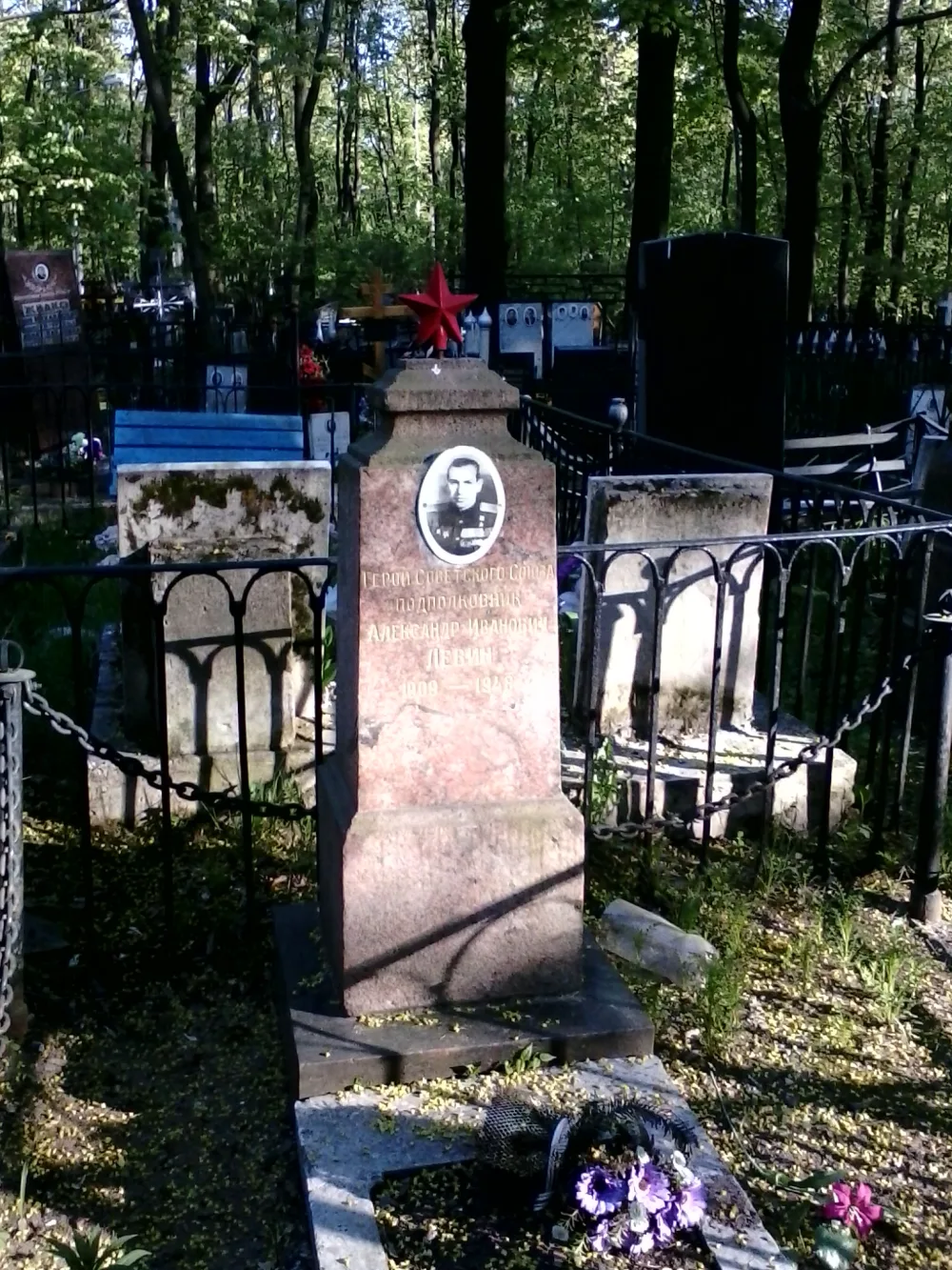 Могила Лёвина Александра Ивановича (1909-1948), подполковника, Героя Советского Союза (Лефортово)