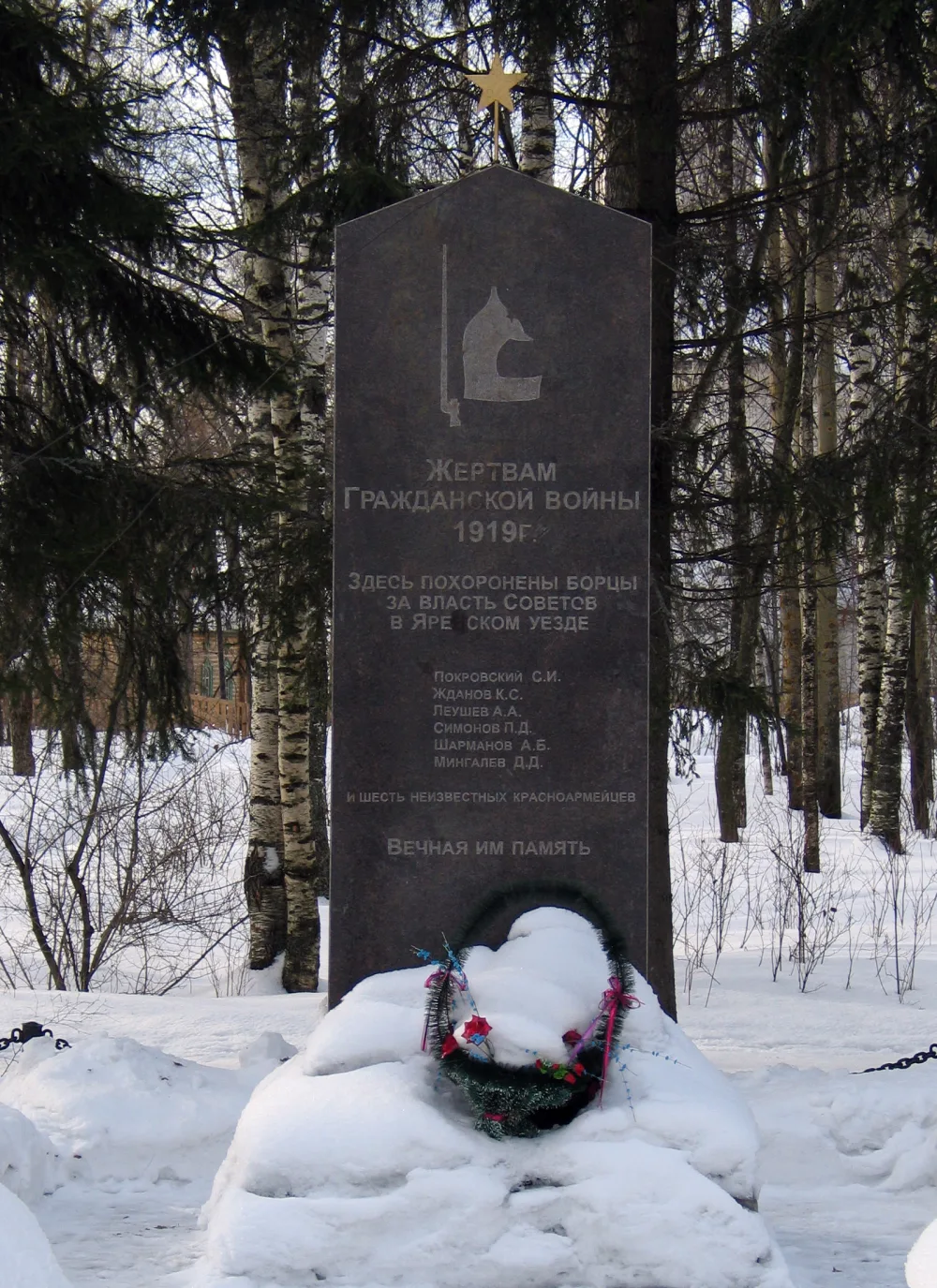 Памятник и братская могила жертв интервенции (Яренск)
