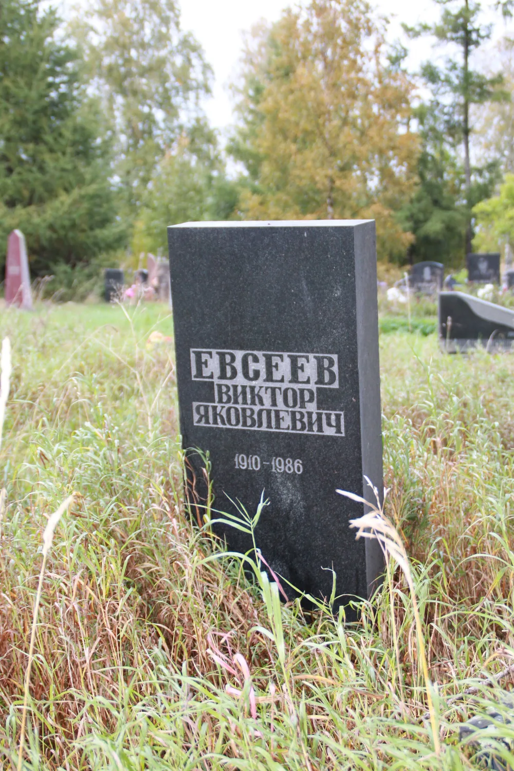 Могила Евсеева В.Я. (1910−1986), ученого-филолога (Петрозаводск)