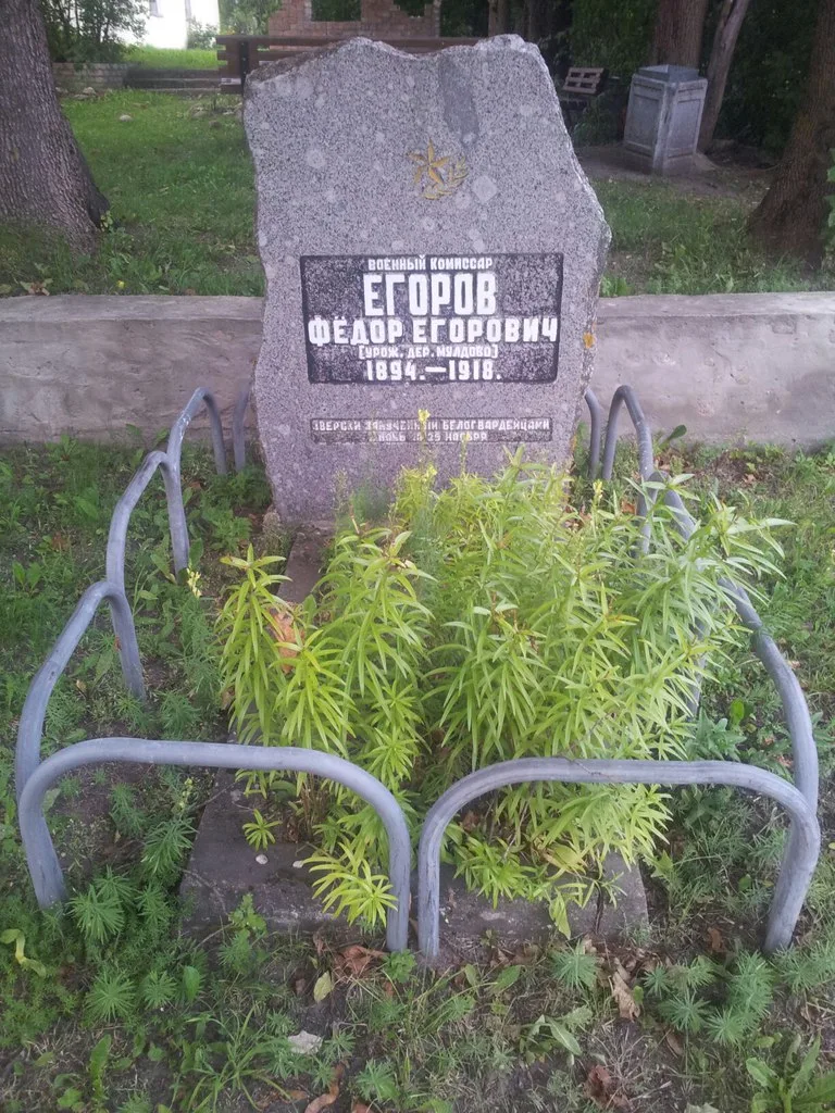 Могила комиссара Ф.Е. Егорова, замученного белогвардейцами в 1918 г.