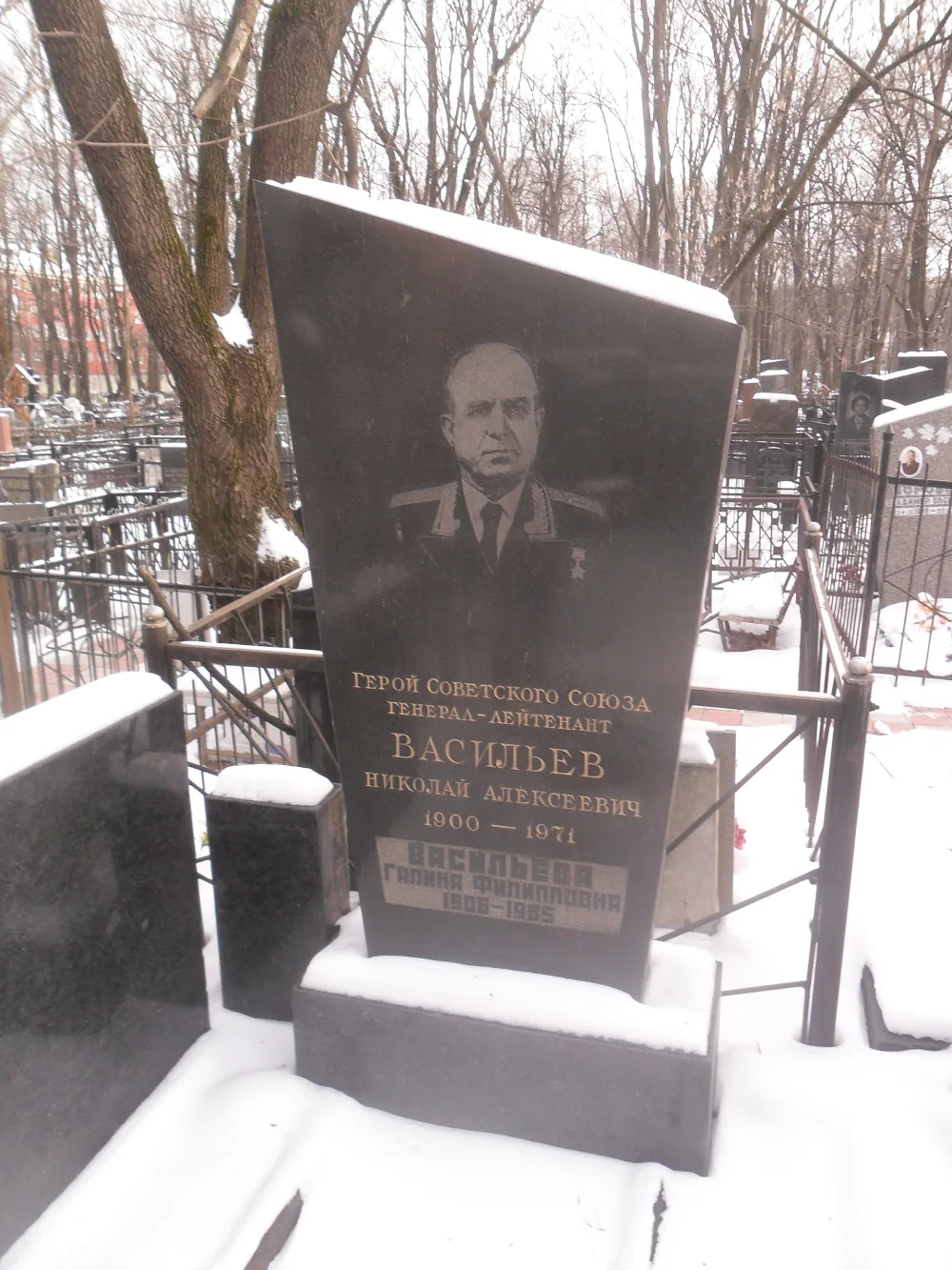 Могила Васильева Николая Алексеевича (1900-1971), генерал-лейтенанта, Героя Советского Союза (Лефортово)