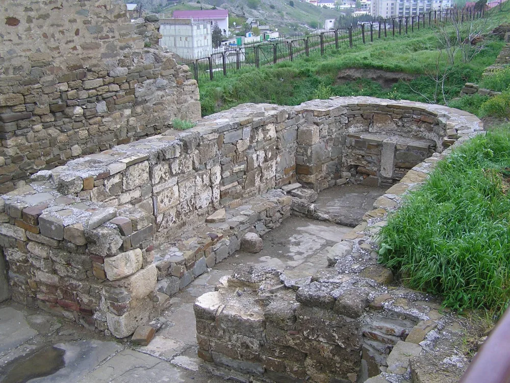 Temple with gavit in Genoese fortress (Sudak)