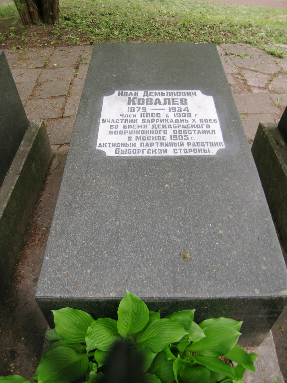 Могила И.Д. Ковалева, участника революционного движения в России, члена Коммунистической партии с 1900 г.