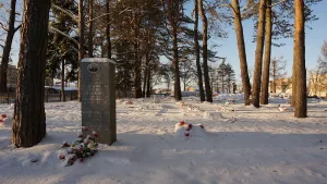 Могила А.Ф. Ильина-Женевского (1894-1941), участника Великой Октябрьской Социалистической революции, дипломата и журналиста, погибшего при эвакуации из Ленинграда при налете вражеской авиации