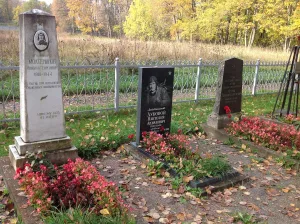 Братская могила советских воинов, погибших в борьбе с фашистами, в их числе Герой Советского Союза летчик Г.Г. Петров (1910-1944) (Ропша)