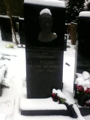 Могила, в которой похоронен Алейников Сергей Петрович (1909-1983), штурман, полковник, Герой Советского Союза